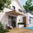 Gymax 96'' W x 5'' D Fabric Cover Retractable Freestanding Awning-71106122-71106121