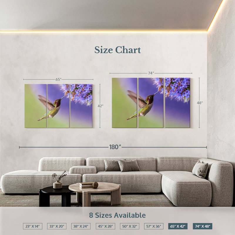 Nectar Sipping Hummingbird, 42" H x 65" W