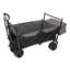 Chariot pliable de 480 lb avec auvent, poussette de chariot avec roues tout-terrain de 7 po, chariot pliable léger, grande capacité pour le camping, le magasinage, les sports et le jardin, noir avec moustiquaire