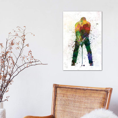 «Golfeur Putting Silhouette» par Paul Rommer - impression d'art graphique