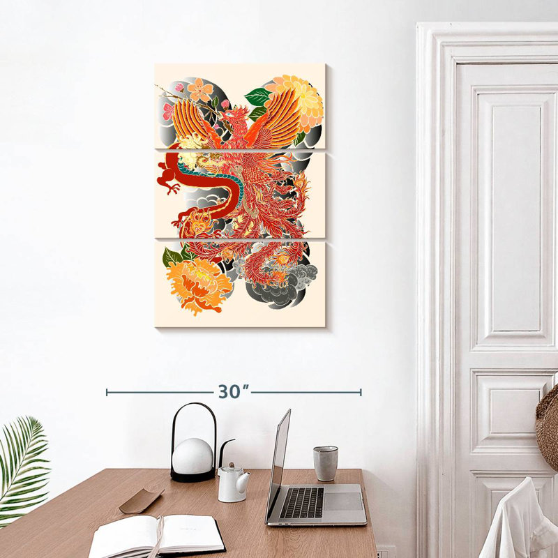 Brampt Dragon And Phoenix, 32" H x 20" W