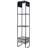 Contemporary Concrete Grey & Black Side Stand With Shelves And Metal Pull Drawer Finish, 2 1
