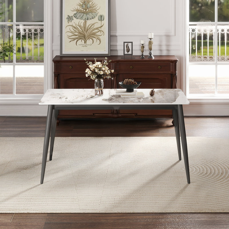 Tables de salle à manger, Gris foncé, H 29,53 po x L 55,12 po x l 31,5 po, Brun / Blanc