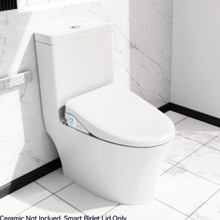Bidet Seat With Side Knob - Automatic Lid Opening, Adjustable Heating, Detachable Toilet Lid, Temp & , Nozzle
