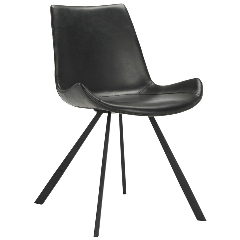 Chaise d'appoint rembourrée Saddle, Noir