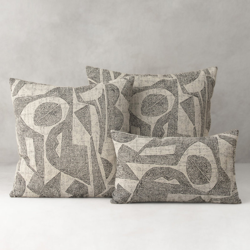 Influence Ebony Indoor & Outdoor Woven Accent Pillow, Gray/Beige, Faux Down