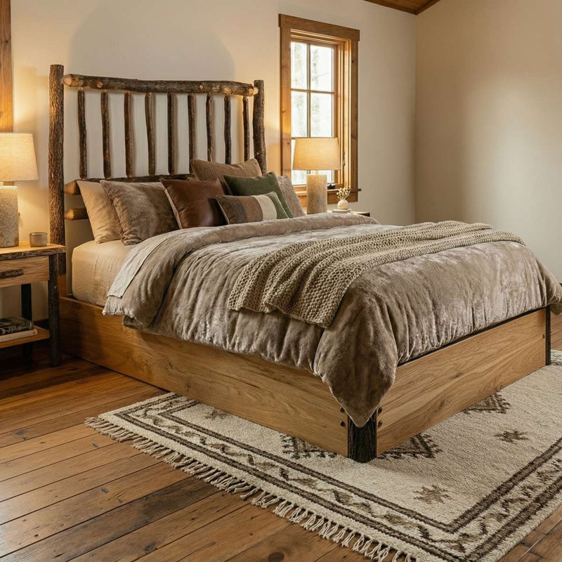 Lit plateforme Fireside Lodge Hickory, Très grand lit, Espresso