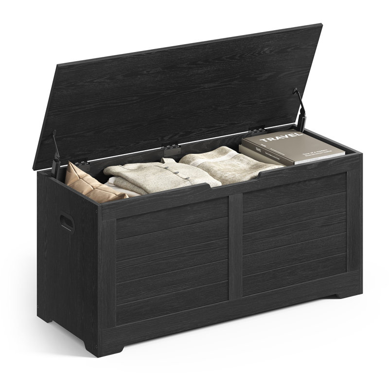Banc de rangement Kebra , H 18,1 po x l 39,4 po x P 15,7 po, Noir ébène
