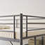 Lit mezzanine simple en métal avec bureau et tablettes de rangement, 2 échelles intégrées-160251150