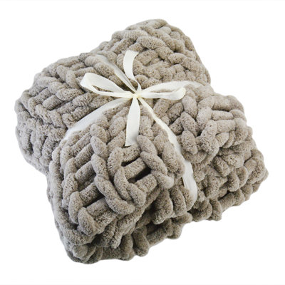 Donna Sharp Dove Chenille Knit Woven Throw