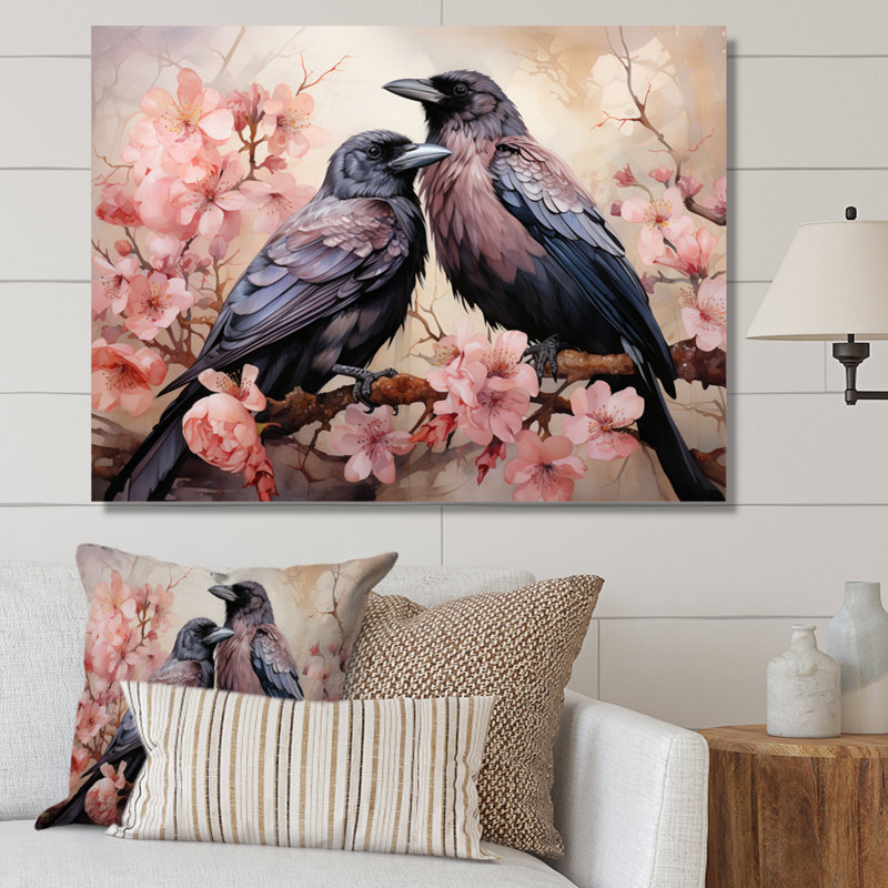 " Crow Graceful Monarchs I ", 16" H x 32" W x 1" D, Wrapped Canvas