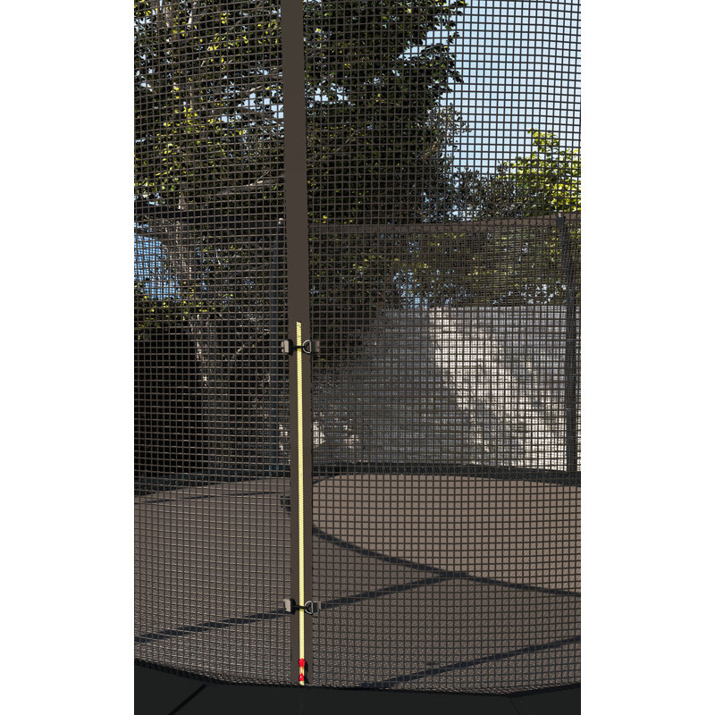 12ft Black Round Trampoline with Enclosure and Ladder