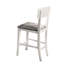 Ensemble de 2 chaises à hauteur de comptoir rembourrées en tissu, blanc et gris, unies pour salle à manger de 2 places, et gris