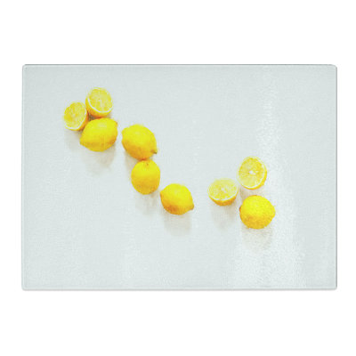 Tempered Glass Lemon Fruit Chopping Board