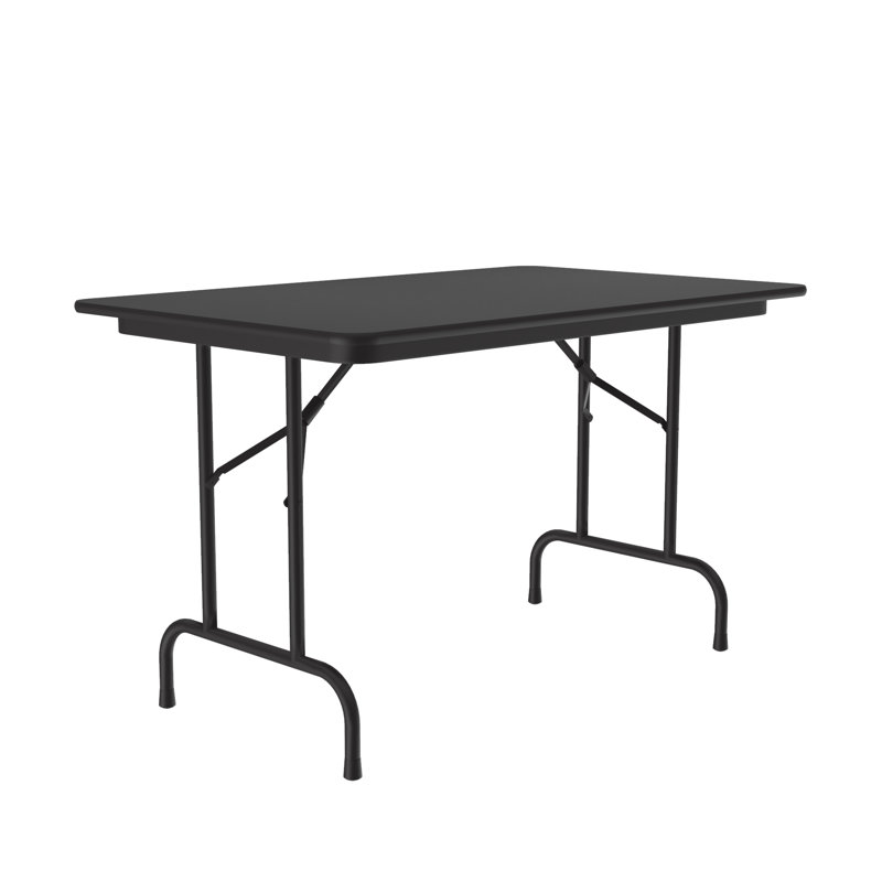 Black Granite 30" x 48" Folding Table with Steel Legs