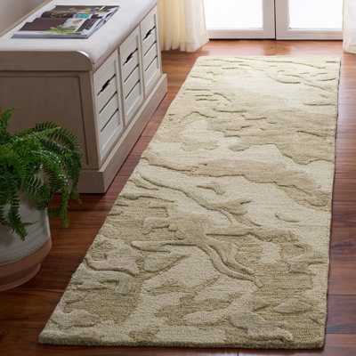 Ebony Hand Tufted Wool, Cotton Abstract Indoor Rug