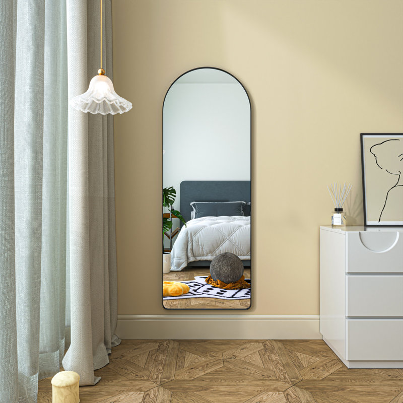 Leonitus Aluminium Arch Mirror, 65" x 22", Black