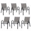 Ensemble de chaises de salle à manger empilables d'extérieur avec tissu en textilène et structure en métal toutes saisons