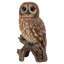 Statue hibou sur souche
