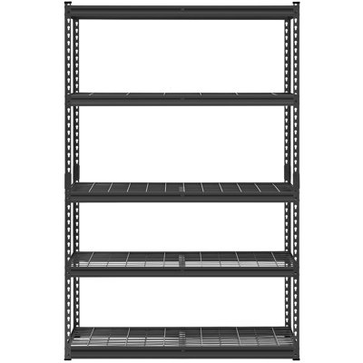 Tablettes de rangement, 2 500 lb, étagères de garage robustes à 5 niveaux, P 18 po x l 48 po x H 72 po, tablettes réglables en métal pour étagère de rangement industrielle