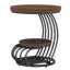 Table de bout ronde 19,68 po avec rangement à 2 niveaux - table d'appoint rustique brun avec structure en arc métallique, table de chevet compacte ou table d'appoint pour le salon, la chambre à coucher et les petits espaces-255339370
