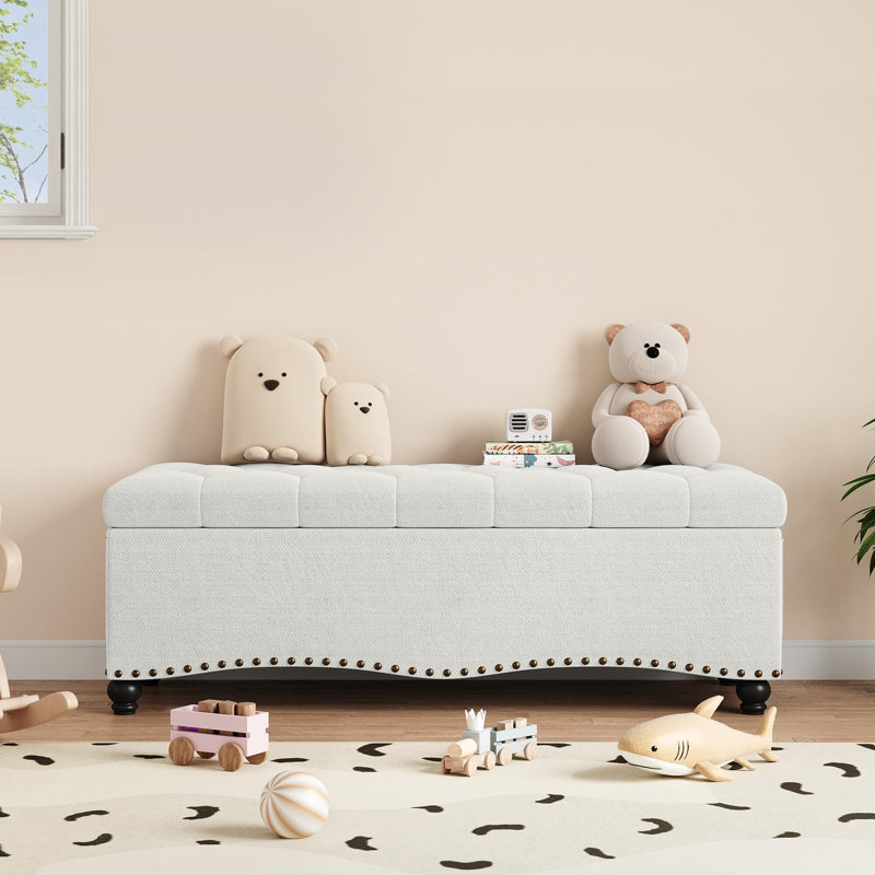 Banc de rangement en lin Earletta