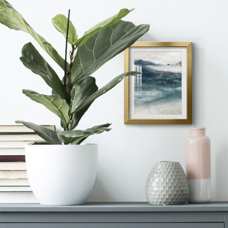 Private Inlet I -Framed Print, 28.5" H x 20.5" W, Gold