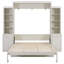 Lit escamotable en bois Helin avec bureau, armoires de rangement et lumière-3104395