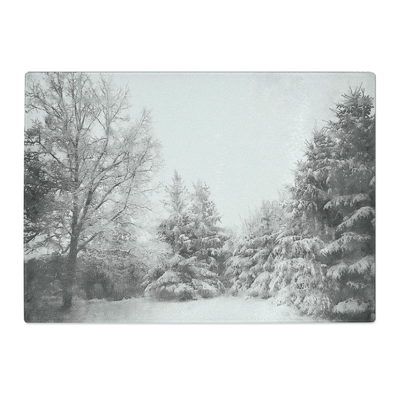 Winter Forest Vol.6 Painting Chopping Board, 0.4cm H x 28.5cm W x 39cm L