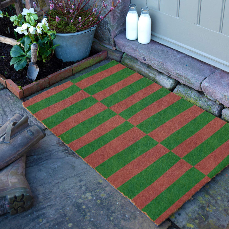 Half Stripes Coir Doormat, 60cm W x 90cm L