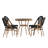 Rylan Indoor/Outdoor Commercial Bistro Set with Table and Four Chairs-2007204501