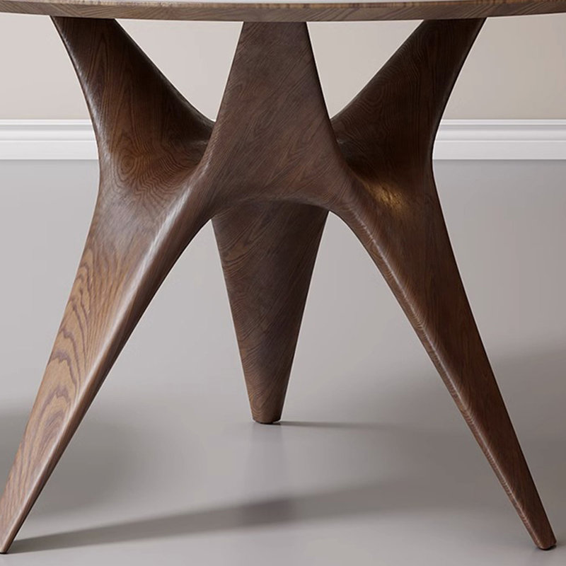 Table de salle à manger en bois de frêne ardoise, H 29,52 po x L 53,14 po x l 53,14 po