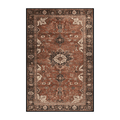 Machine Washable Persian Brown Area Rug