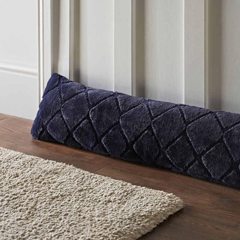 Cosy Diamond Door Draught Excluder, Navy Blue