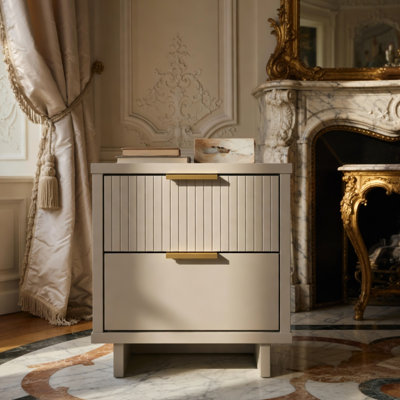 Table de chevet en gris clair