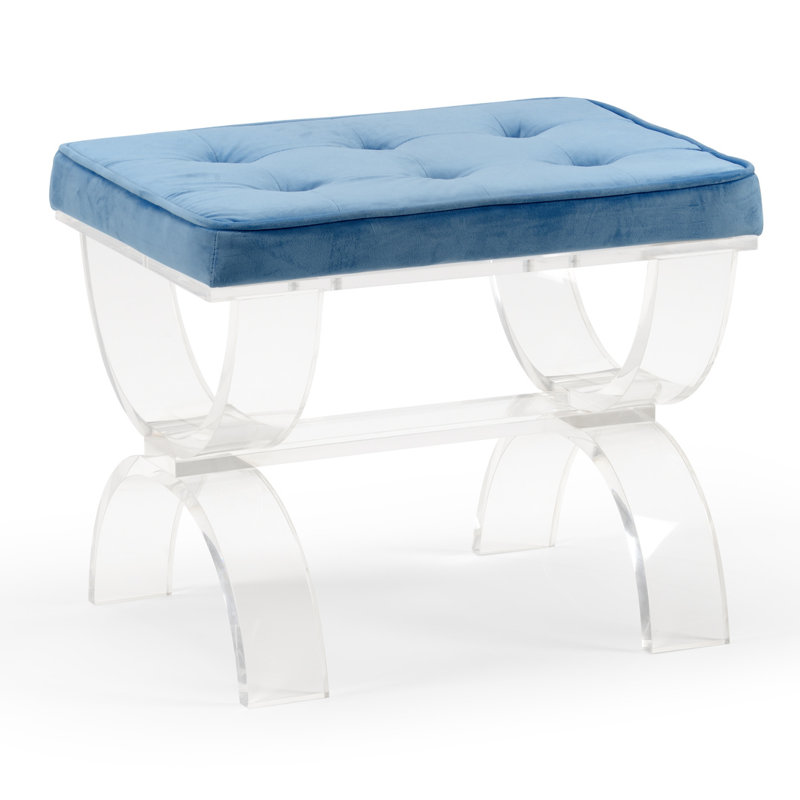 Harlow Upholstered Bench, Blue