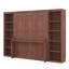 Lit escamotable double avec bureau, cadre de lit mural pliable peu encombrant avec tablettes de bibliothèque, armoire de lit murale cachée-267162723