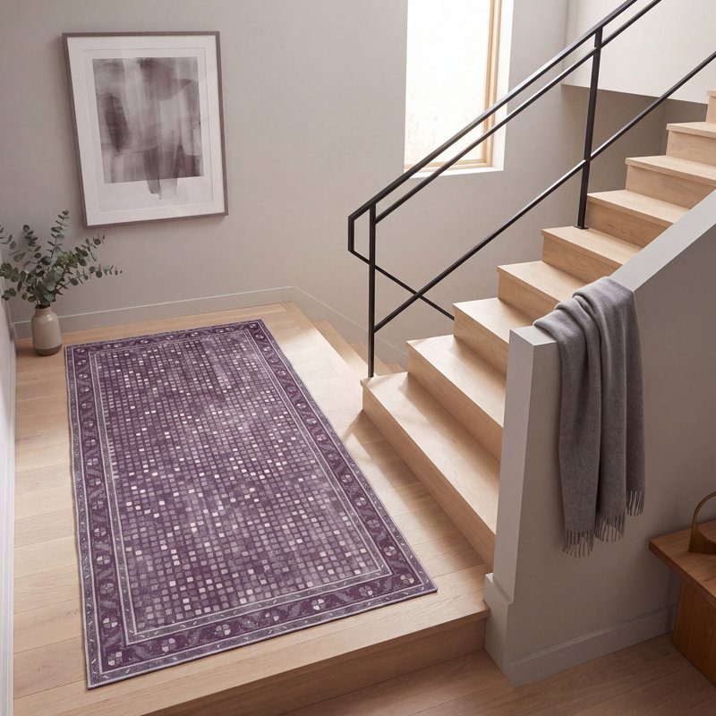 Tapis Harbor2 moderne abstrait gris en polyester lavable, 8 pi 2 po x 10 pi 2 po