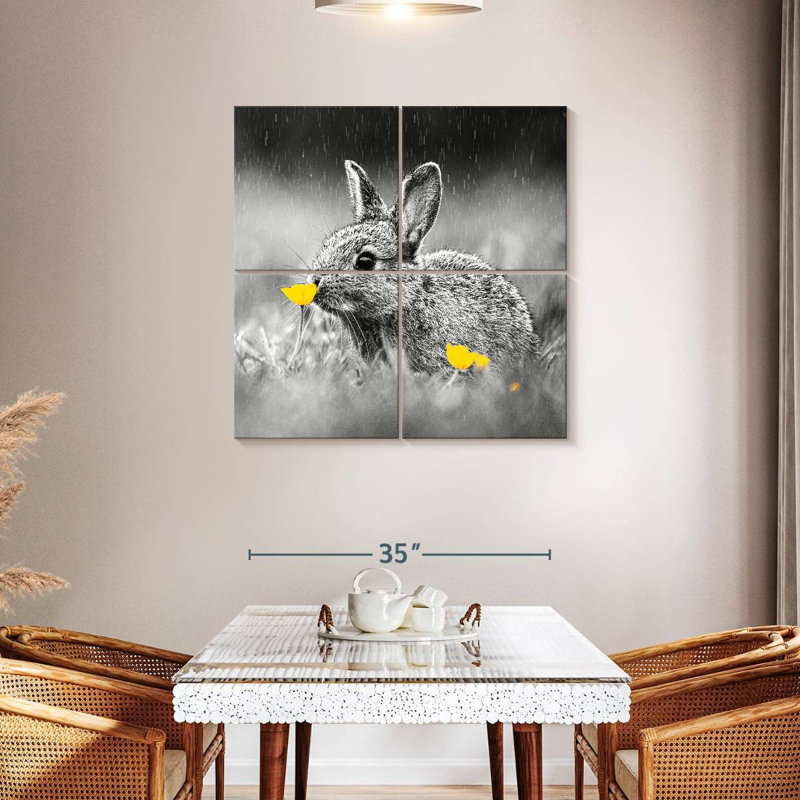 Brampt Bunny Sniffing Flower Pop, 38" H x 38" W