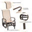 Chaise berçante d'extérieur avec tissu respirant-1356540132