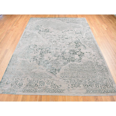 Albarca One-of-a-Kind 8'10" X 12' New Age Silk Area Rug Green