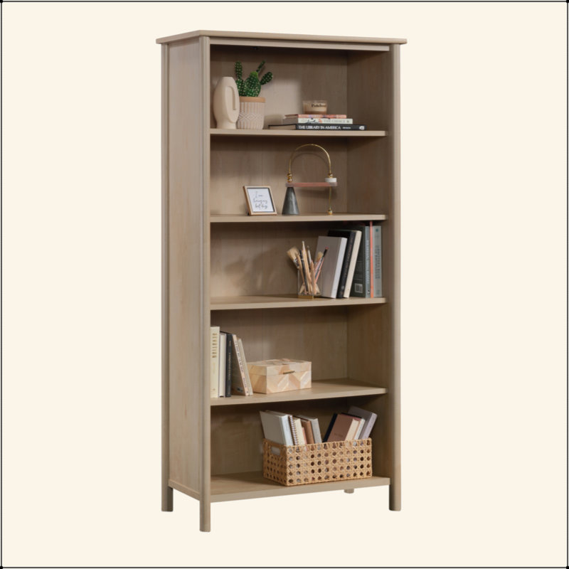 Bibliothèque contemporaine à 5 tablettes, tablettes réglables
