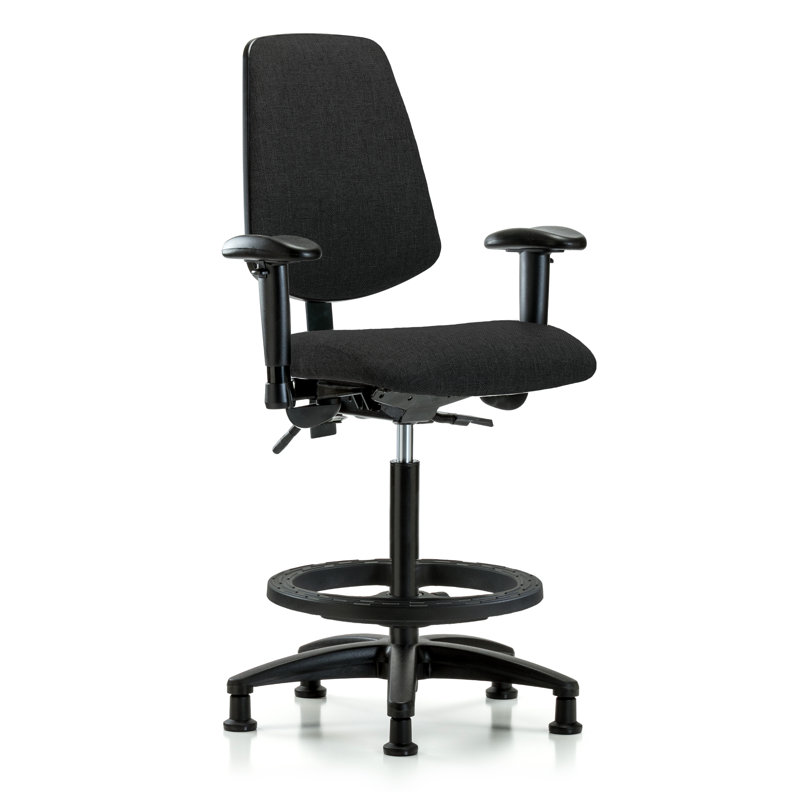 Fauteuil de dessin ergonomique Carli, Noir, Patins, Inclus