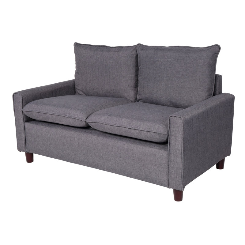 Schaller Upholstered 52'' Loveseat, Dark Gray 100% Linen