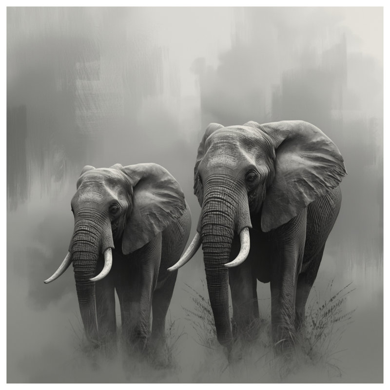 Édredon deux éléphants d'Afrique, Simple extra long