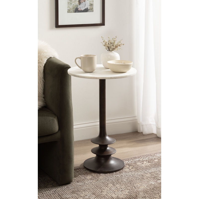 Modern Round Marble Top Side Table