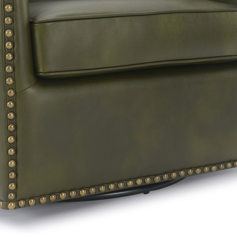 Fauteuil demi-tonneau pivotant de 28,5 po Gatwick, Similicuir vert fougère