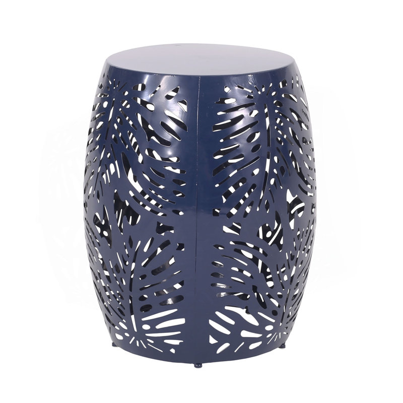Metal End Table -Large, Navy Blue