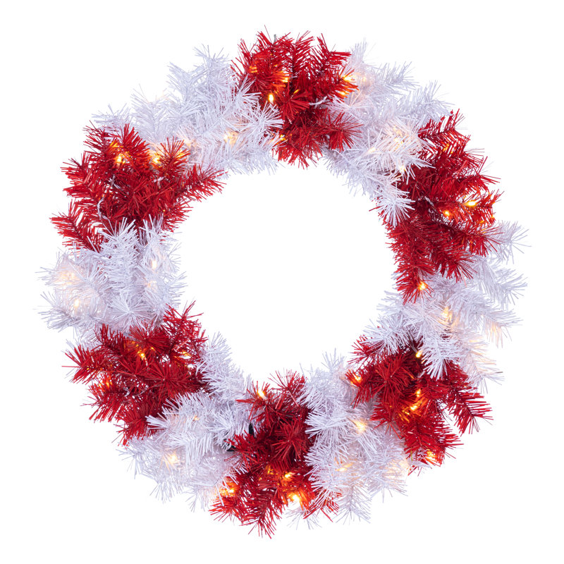24 in. Pre Lit Dual LED Christmas Wreath