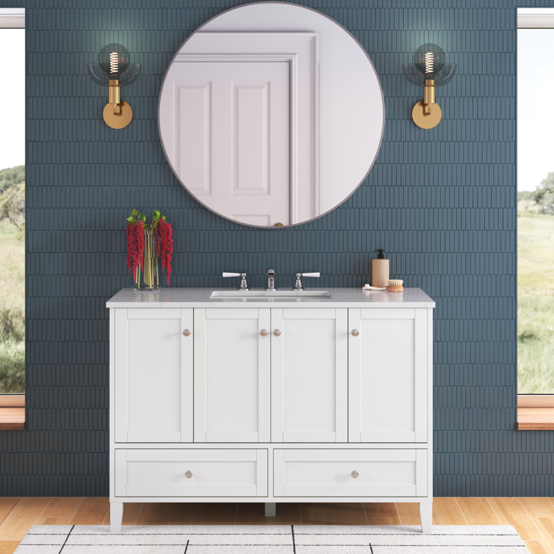 Ensemble de meuble-lavabo simple 48 po Selma, Blanc